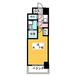 S-RESIDENCE名駅West 1Kの間取図画像