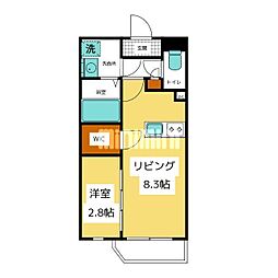アソシエ中村 1LDKの間取図画像
