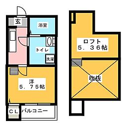 カメリア 1Kの間取図画像