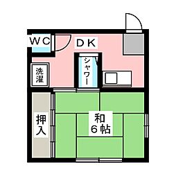 中村アパート 1Kの間取図画像