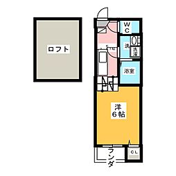 BLUEGARDEN 1Kの間取図画像