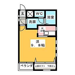 フジメゾン・セントレノ 1Kの間取図画像