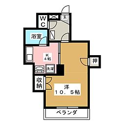 サステナブル庄内通 1Kの間取図画像