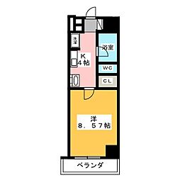 ベレーサ名駅ウエスト 1Kの間取図画像