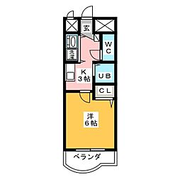 レーベンズ.フロイデ 1Kの間取図画像
