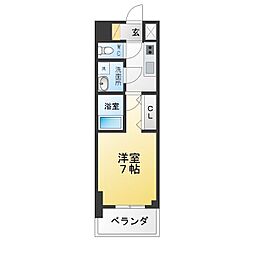 S-RESIDENCE名駅North2 1Kの間取図画像