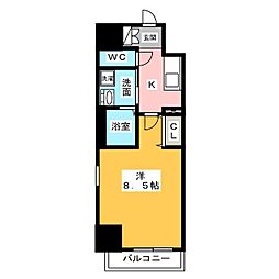 プランドール那古野 1Kの間取図画像