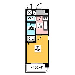 メゾン・ルミエール 1Kの間取図画像