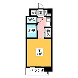メゾン・ド・カルティエ ワンルームの間取図画像