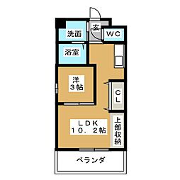 アビタシオン名駅南 1LDKの間取図画像