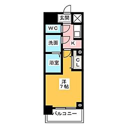S-RESIDENCE名駅North 1Kの間取図画像