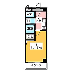 サンハイツ井深 1Kの間取図画像