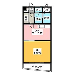 セジューネ・トーシ 5階1DKの間取り