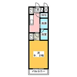 アールメゾン八田　Ｅ棟 1階1Kの間取り