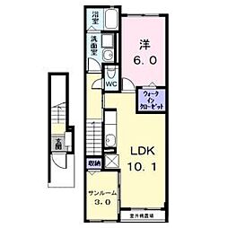 セリーナ 2階1LDKの間取り