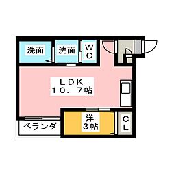 Warren　harutaI 1階1LDKの間取り