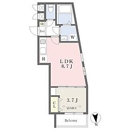 Ｃｈｅｒｉｍ並木 1階1LDKの間取り