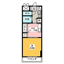 メゾンラフィネ 3階1DKの間取り