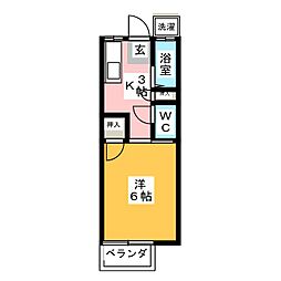 シティハイツN.TB 1Kの間取図画像