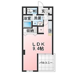 スワローハイム岩塚 ワンルームの間取図画像