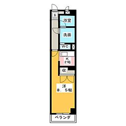 ミレニアム八田 1Kの間取図画像
