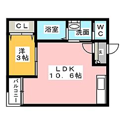 Warrensukemitsu1 1LDKの間取図画像