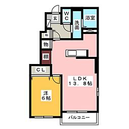 エムズ.E 1LDKの間取図画像