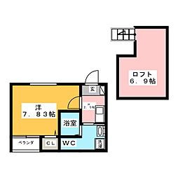 ブランノワール並木 1Kの間取図画像