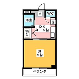 ブレイバリー岩塚 1DKの間取図画像