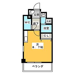 プログレッソ八田 ワンルームの間取図画像