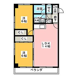 T'sSQUARE 2LDKの間取図画像