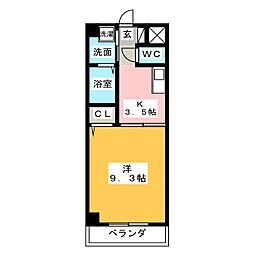 ラトリシエール 1DKの間取図画像
