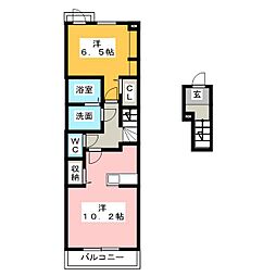 アムベステン 1LDKの間取図画像