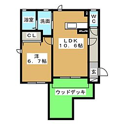 スカイパレス 1LDKの間取図画像