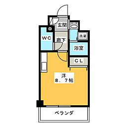 プログレッソ八田 ワンルームの間取図画像