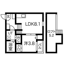 メゾンラルミエール 1LDKの間取図画像
