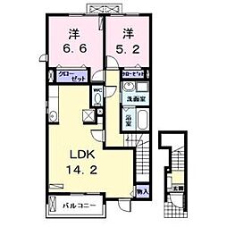 ヴィオラ1 2LDKの間取図画像