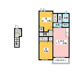 ミレフィオーリ 2LDKの間取図画像