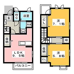 ロイヤル本前田2 2LDKの間取図画像