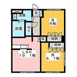 ハッピースタイルA 2LDKの間取図画像