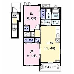 ブローテ 2LDKの間取図画像
