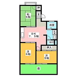 ファミール西前田A棟 3DKの間取図画像