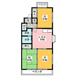 エレパル・マンバ 3LDKの間取図画像
