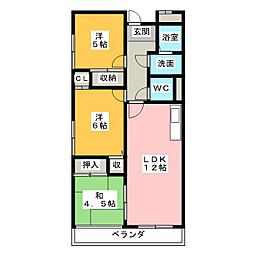 メモリータイム 3LDKの間取図画像