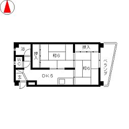 第一村上ビル 2Kの間取図画像