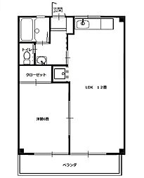 グレースフル 1LDKの間取図画像
