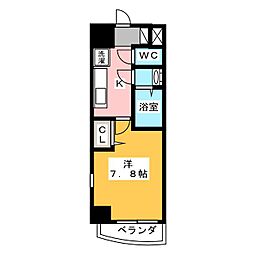 ロイヤルピジョンライズ 1Kの間取図画像