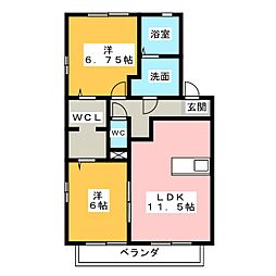 セントレア 2LDKの間取図画像