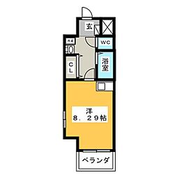 マリオン城西 ワンルームの間取図画像
