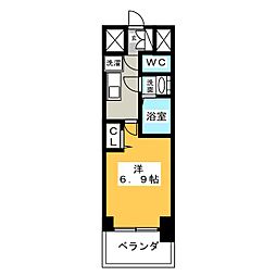 プレサンス丸の内アデル 11階1Kの間取り